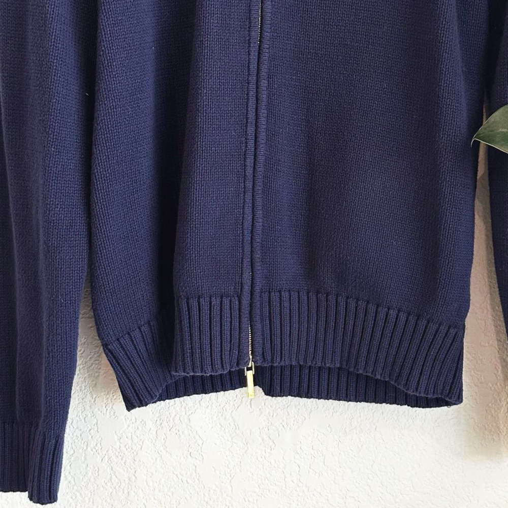 Ralph Lauren Full Zip Cardigan Sweater Large Embroidered Crest Preppy‎ Old Money - Picture 3 of 8